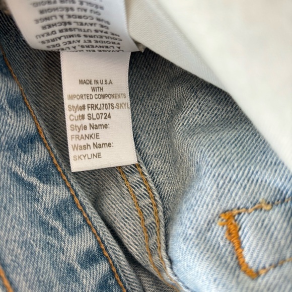 NWT SLVRLAKE Frankie High Rise Flare Crop Raw Hem Jeans in Skyline 26 - Picture 13 of 13